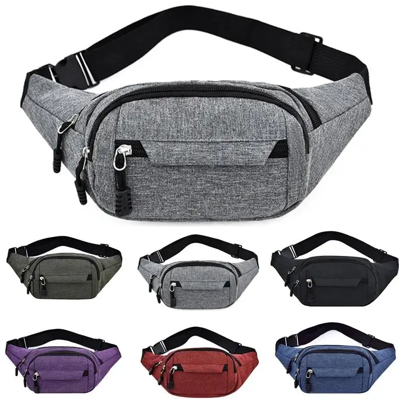 Waterproof Outdoor Sports Bag Canvas Pouch Korean-style Waist Bag Fanny Pouch Crossbody Male Banana Bag