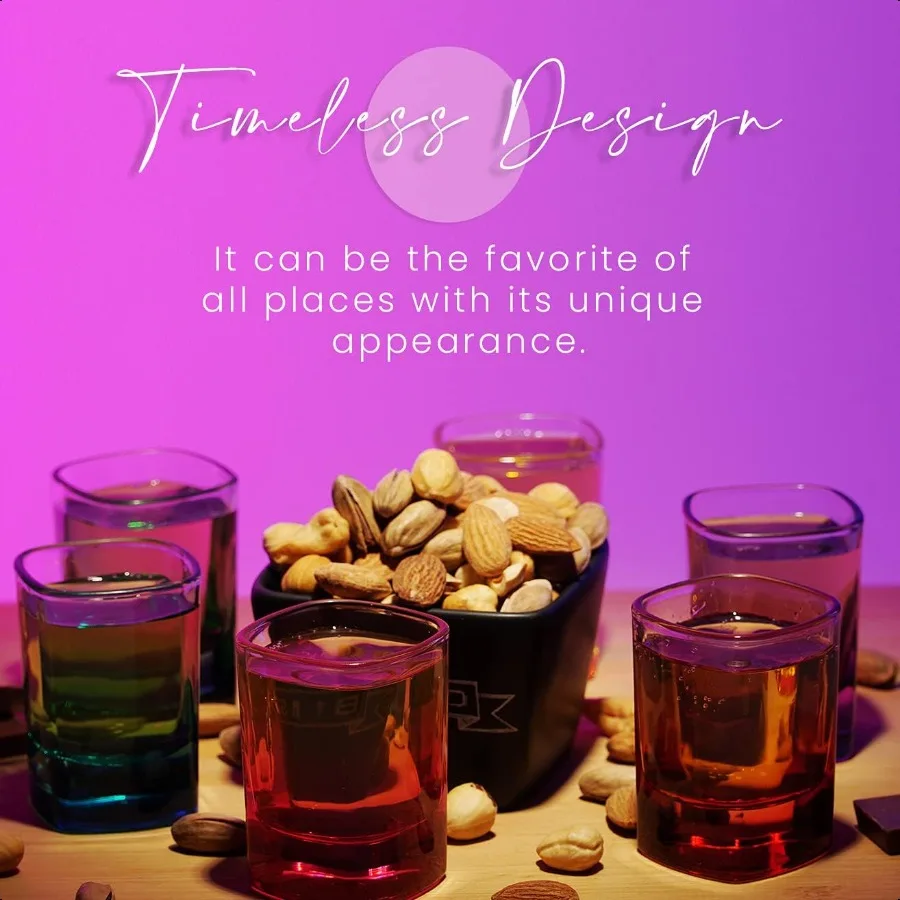 Ensemble de verres à Shot colorés de 6 verres à Shot à Base lourde de 1.75 oz, verres à Shot colorés, tasses en Tequila en vrac, petit verre à Shot