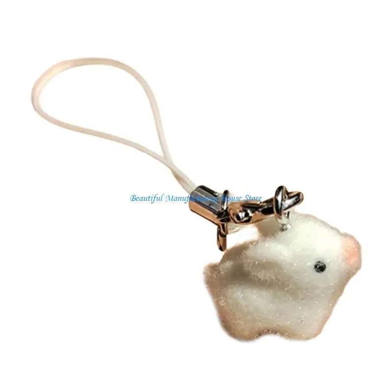 E56A Flocking Pig Keychain with Assorted Colors Sturdy Material Suitable for All Ages