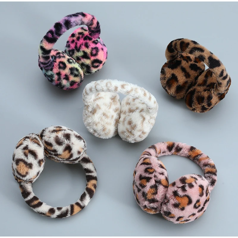 Leopard Print Ear Muffs Woman Winter Accessories Women Covers Ears Earmuffs Cover Warmers Heater Earplugs Apparel