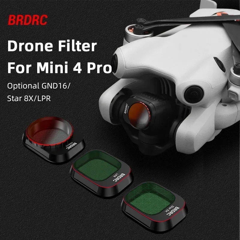 BRDRC  Lens Filter for DJI Mini 4 Pro,LPR/Star 8X/GND16/VND Lens Filter Set Aluminium Frame Optical Glass Drone Accessories