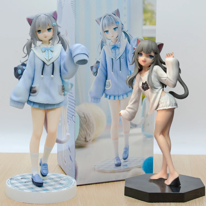 24cm Nachoneko Neues Outfit Anime Figur FURYU Nachoneko Channel Hennyano Actionfigur Süßes Katzenmädchen Figurine Modell Puppe Spielzeug Geschenk