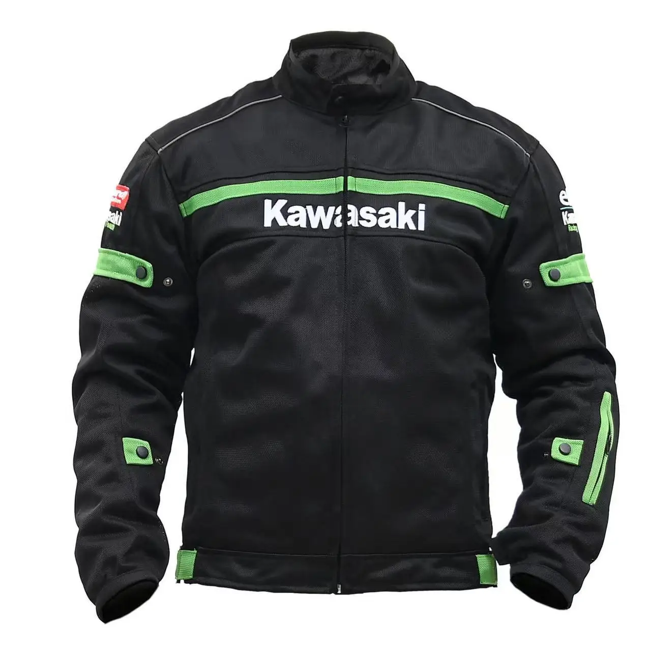 

Kawasaki 2025 Men's Motorcycle Riding Suit - Mesh Ventilated, Windproof, Crash Protection with Embroidered Design