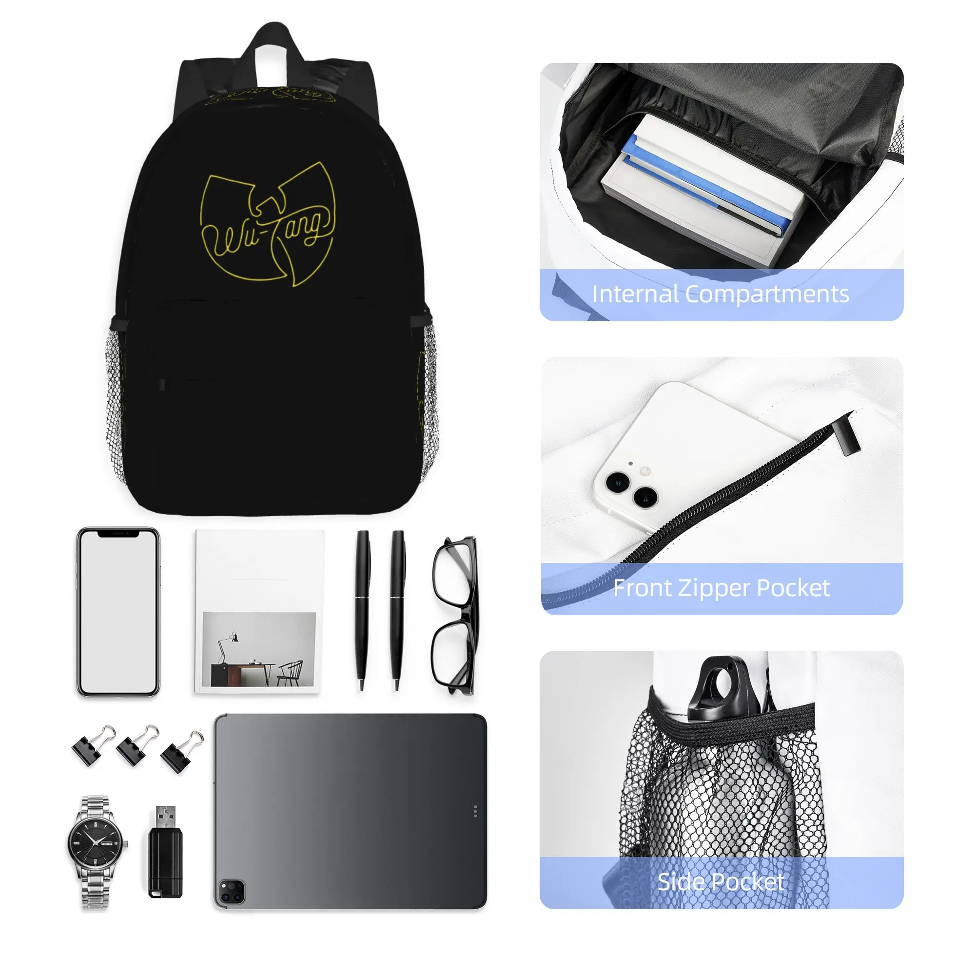 Wu Tang Clan Print  Backpack Hot Sale Daypack Large Capacity Boys Girls BookBag Shoulder Bags for Men Women School Bag