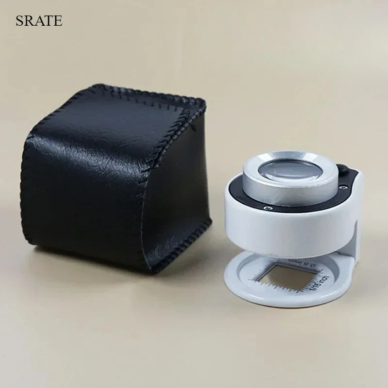 

Portable 15X Loupe Metal Magnifying Glass with Light Money Detecting Lamp Scale Measurement With LED And UV Lights Magnifier