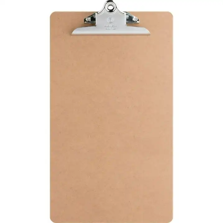 Business Source Hardboard Clipboard - 9" X 15 1/2" - Hardboard - Brown - 6 / Bundle