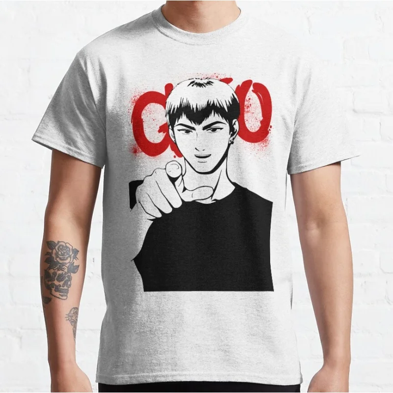 

1114 Great Teacher Onizuka Anime Gift t shirt 100% cotton print clothing Manga GTO Graphic Tee Y2K clothes Large size Tops S-6XL