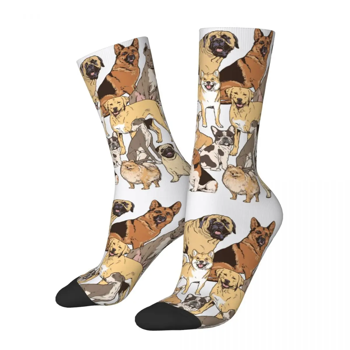 Happy Funny Men's compression Socks Pet Retro Harajuku Dog Gentle And Quiet Be Clever And Sensible Seamless Crew Crazy Sock