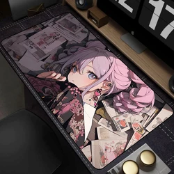 Cute Anime Girl Mouse Pad Pink Mousepad Big Kawaii Mouse Mat Computer Large Play Rubber rug Girls Desk Mat Girls Beautiful 90x40