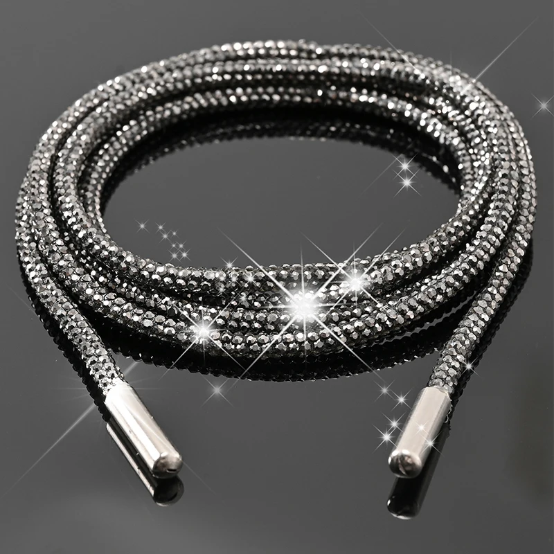 1 Pair/2 Pc Rhinestone Shoe Lace Luxury Diamond ShoeLace  Bright String Cross Braiding Strap DIY Drawstring