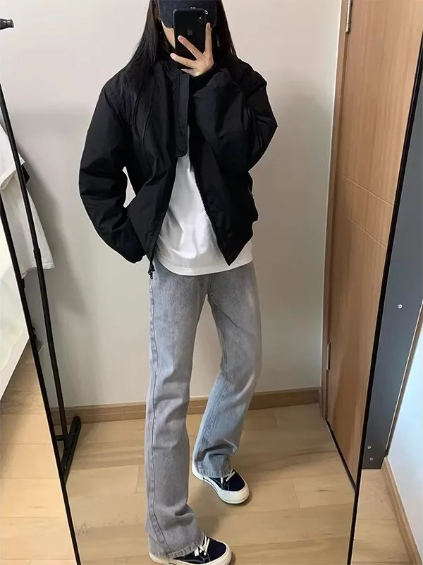 

y ey Knife Straight Leg Jeans Men's Autumn Winter American High Street Sle Slim Fit Trousers Wear Resistant