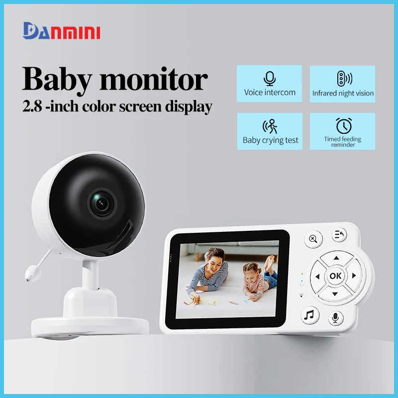 Danmini 2.8-inch color screen 2.4G smart baby monitor with sound detection 300,000 pixel camera video voice interaction monitor
