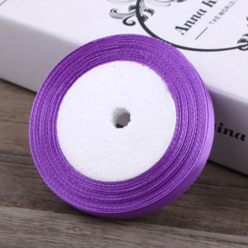 (22 meters/roll) 6mm~50mm purple Single Face Satin Ribbon Gift Wrapping Christmas ribbons Wholesale diy Hair Accessories bow