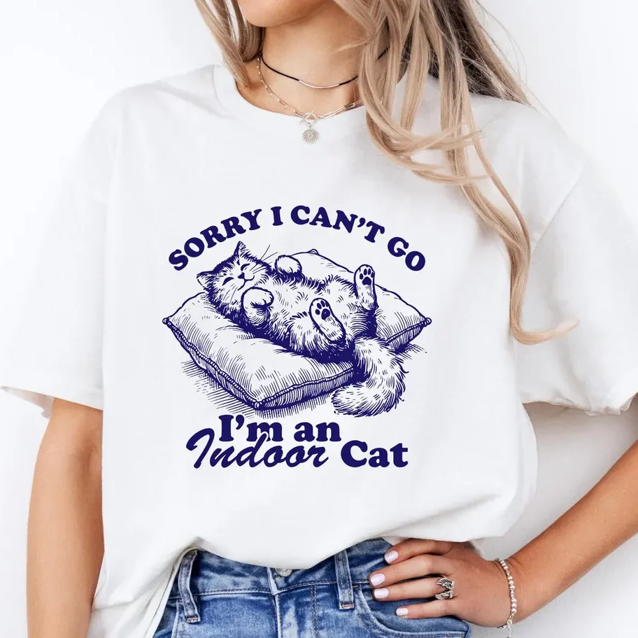 Koszulki damskie z nadrukiem kociego wzoru, kreatywne letnie t-shirty, modne, zabawne, retro, sportowe ubrania damskie