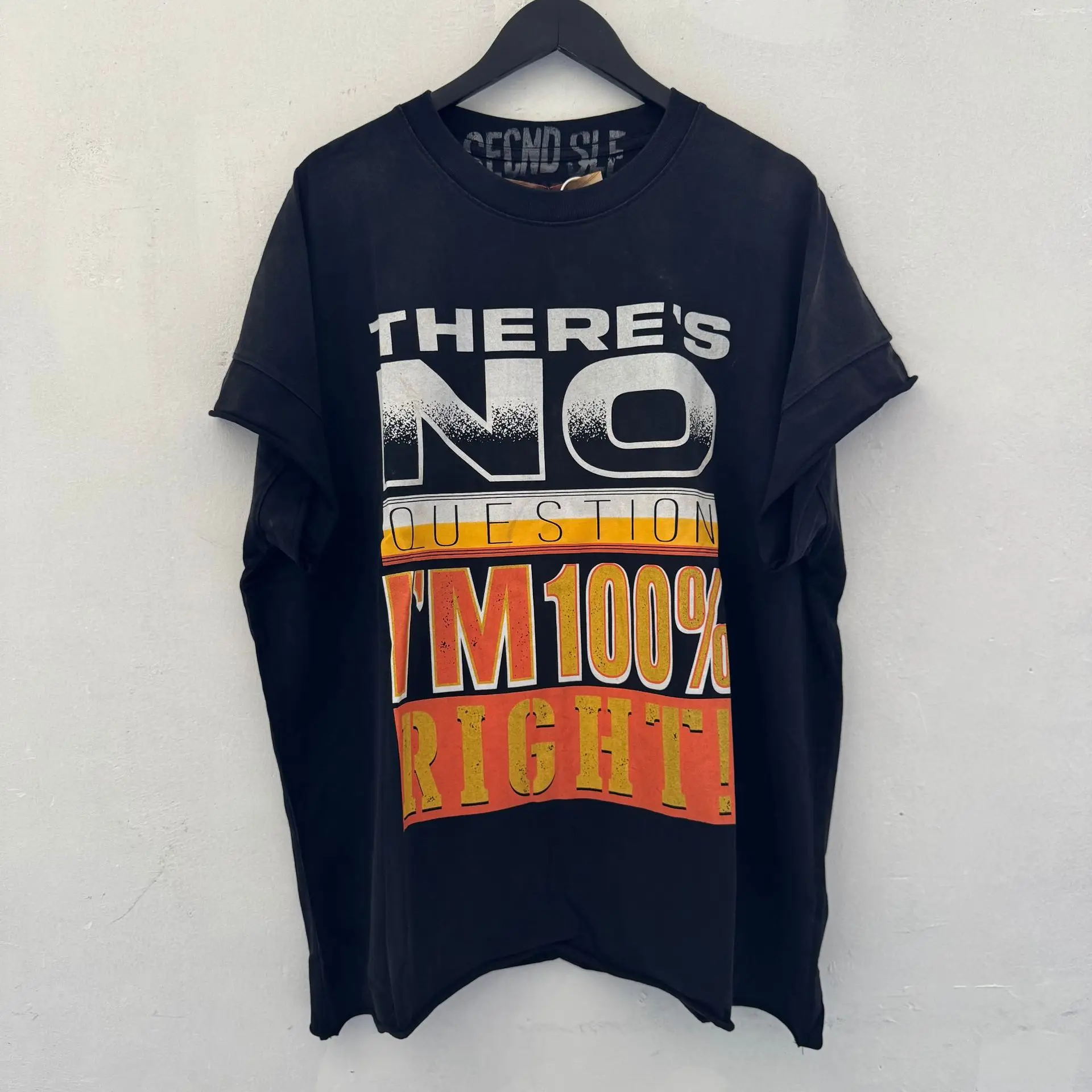 New Men SECND SLF 100% Right T Shirts T-Shirt Hip Hop Skateboard Street Cotton T-Shirts Tee Top US size A227