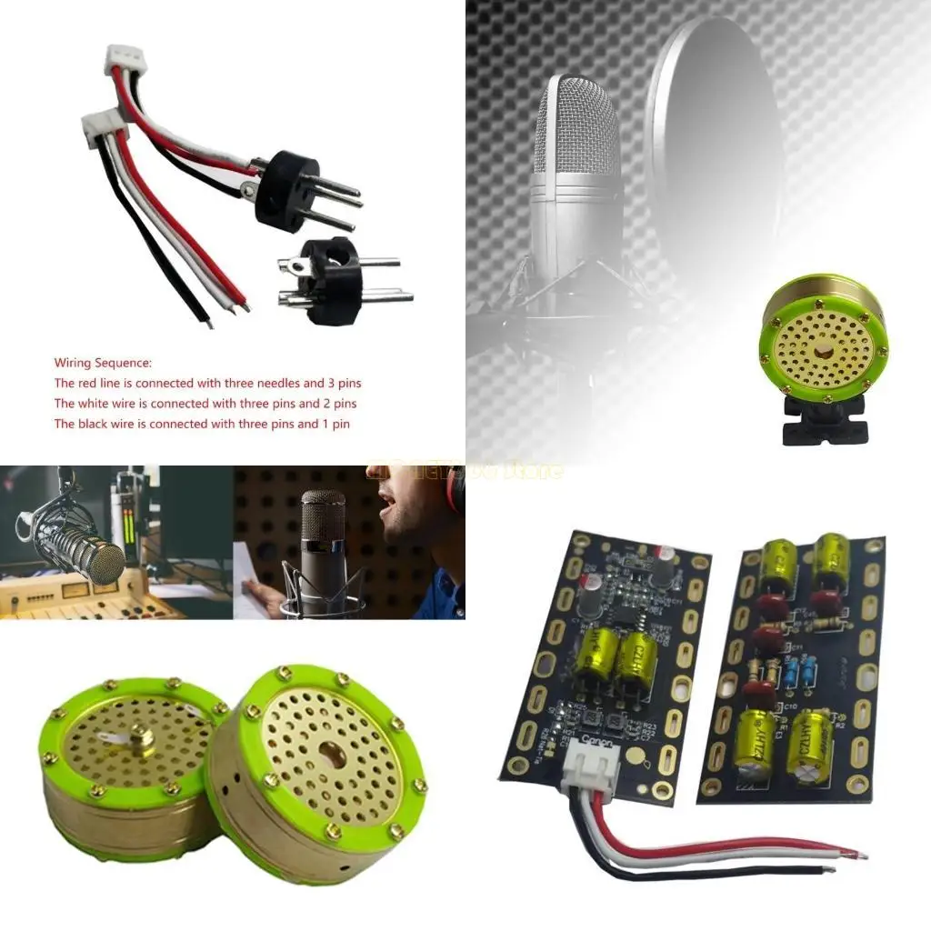 

F62C 1 SET Professional Condenser Mic Cores 34 -мм микрофона картридж с платой для видео для видео в прямом эфире голосового