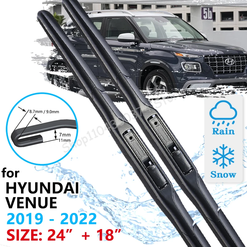 

Car Front Wiper Blades For Hyundai Venue QX 2019 2020 2021 2022 2023 Windscreen Windshield Windows Accessories Brushes Washer