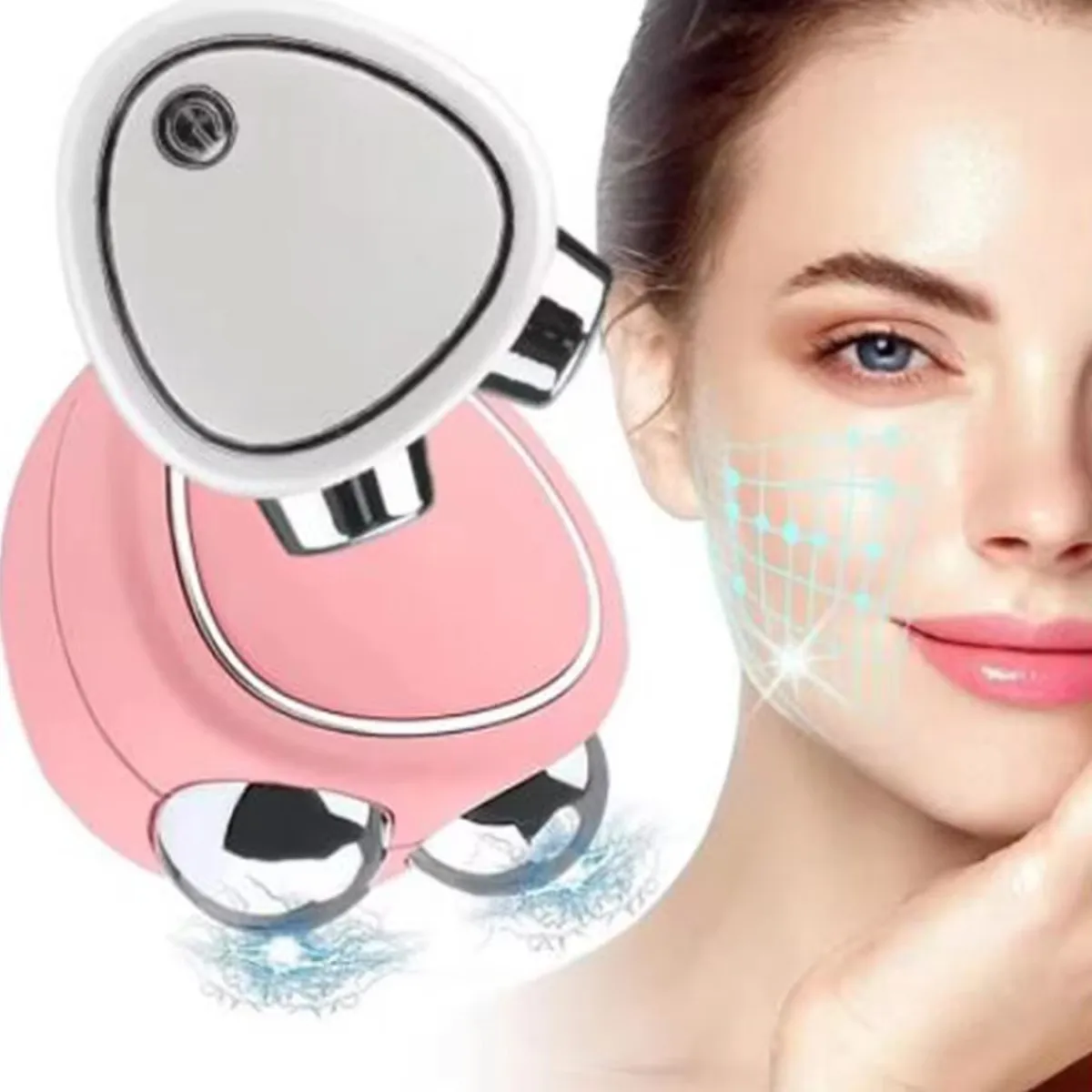 Portable Electric Face Lift Roller Massager EMS Microcurrent Sonic Vibration Facial Lifting Skin Tighten Massage Beauty Devices