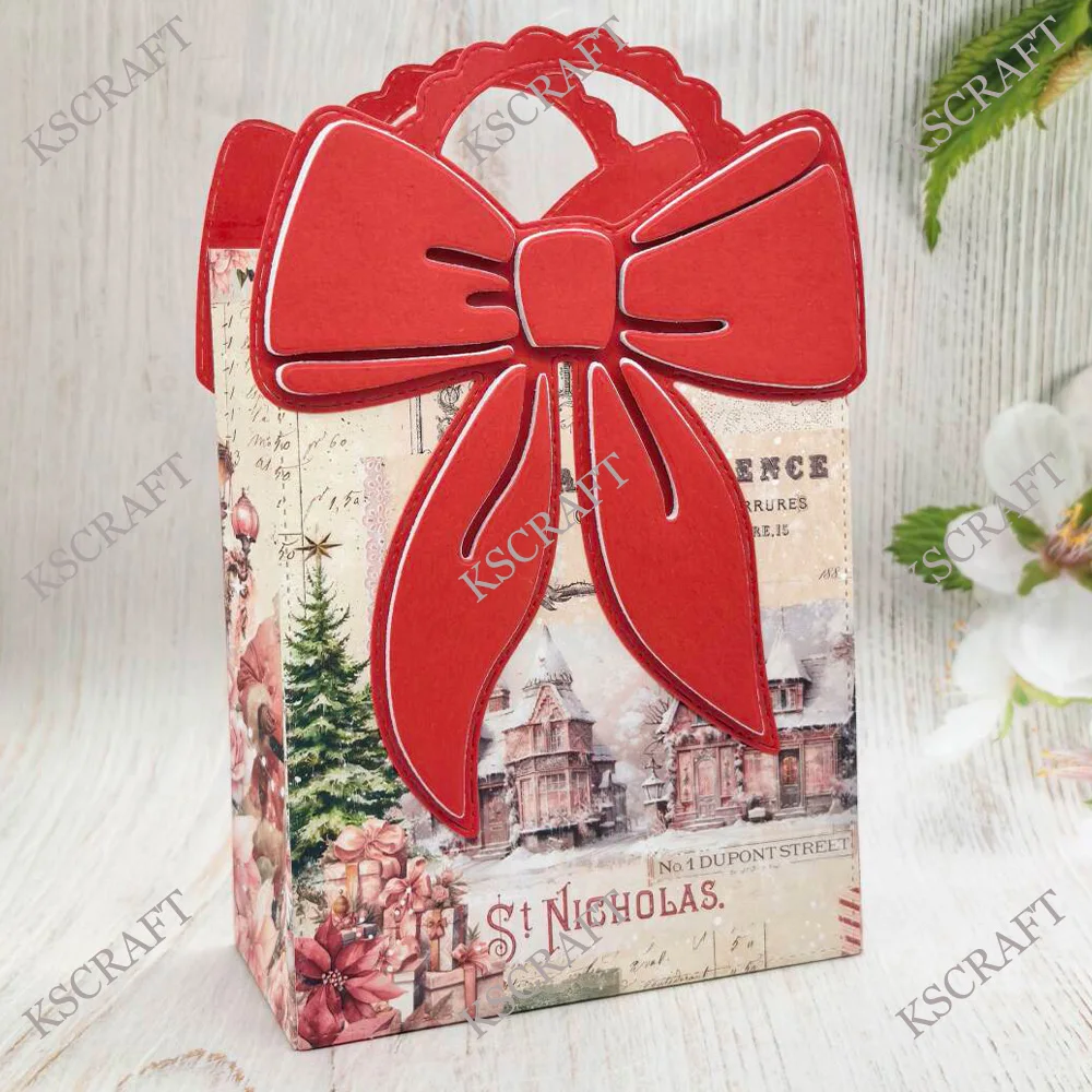 

KSCRAFT Large Bow Bag Topper Cutting Dies Stencils for DIY Scrapbooking Decorative Embossing DIY Paper Cards