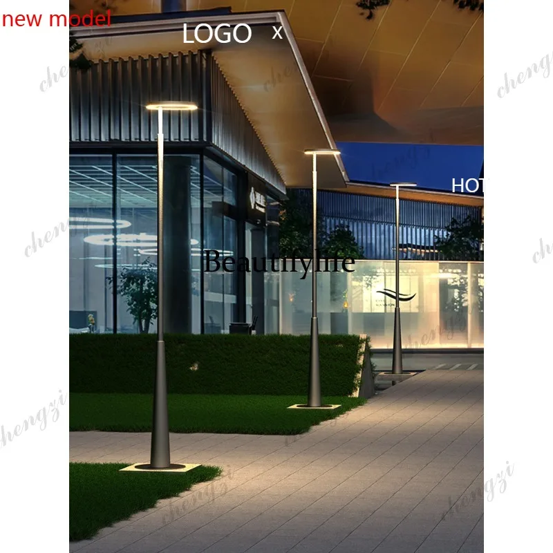 EE182 Outdoor Villa Solar Garden Light Modern Personality Garden High Pole Light Community Landscape Square Garden Street Light