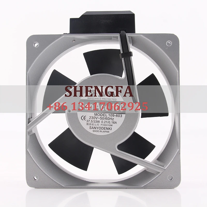 

Original Sanyo 109-603 AC230V 0.21/0.16A 160X160X50MM 16050 16CM Fan with high air capacity Aluminum frame Cooling fan