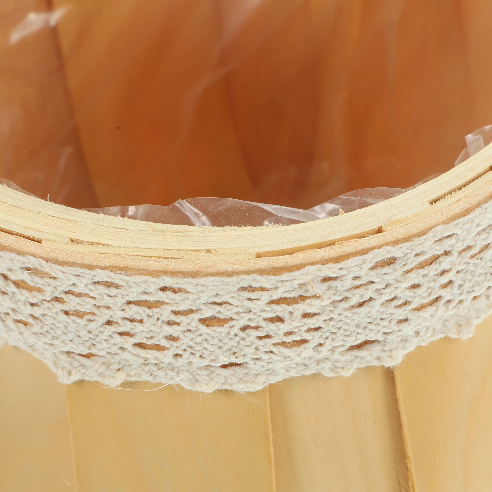 

Lace Wooden Basket Bridesmaid Woven Baskets H Decorative Storage Wedding Flower Holder RetroVintage Wedding Gift Portable