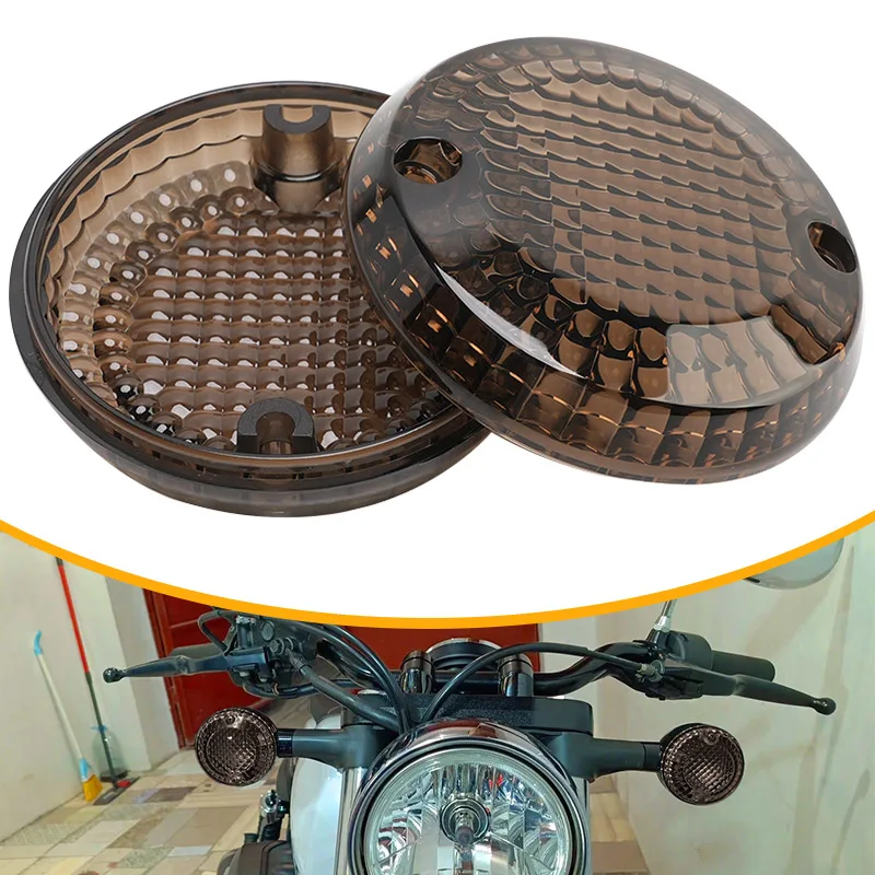 Motorcycle Gray ABS Turn Signal Light Indicator Lens Front Lamp Cover Accessories For Yamaha Bolt XVS950 XV950 R-Spec 2013-up