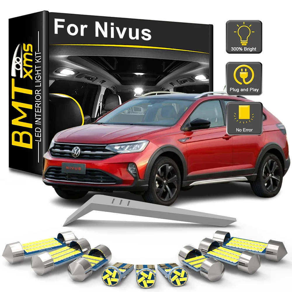 BMTxms 10Pcs Car LED Accessories For Volkswagen VW Nivus 2020 2021 2022 2023 Canbus Interior Reading Trunk Glove Box Light