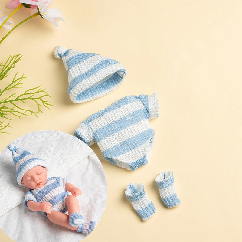 Doll Clothes for 8Inch 20cm Baby Dolls DIY Doll Accessories for Reborn Baby Dolls Sweater Jumpsuit Clothes for Mini Newborn Doll