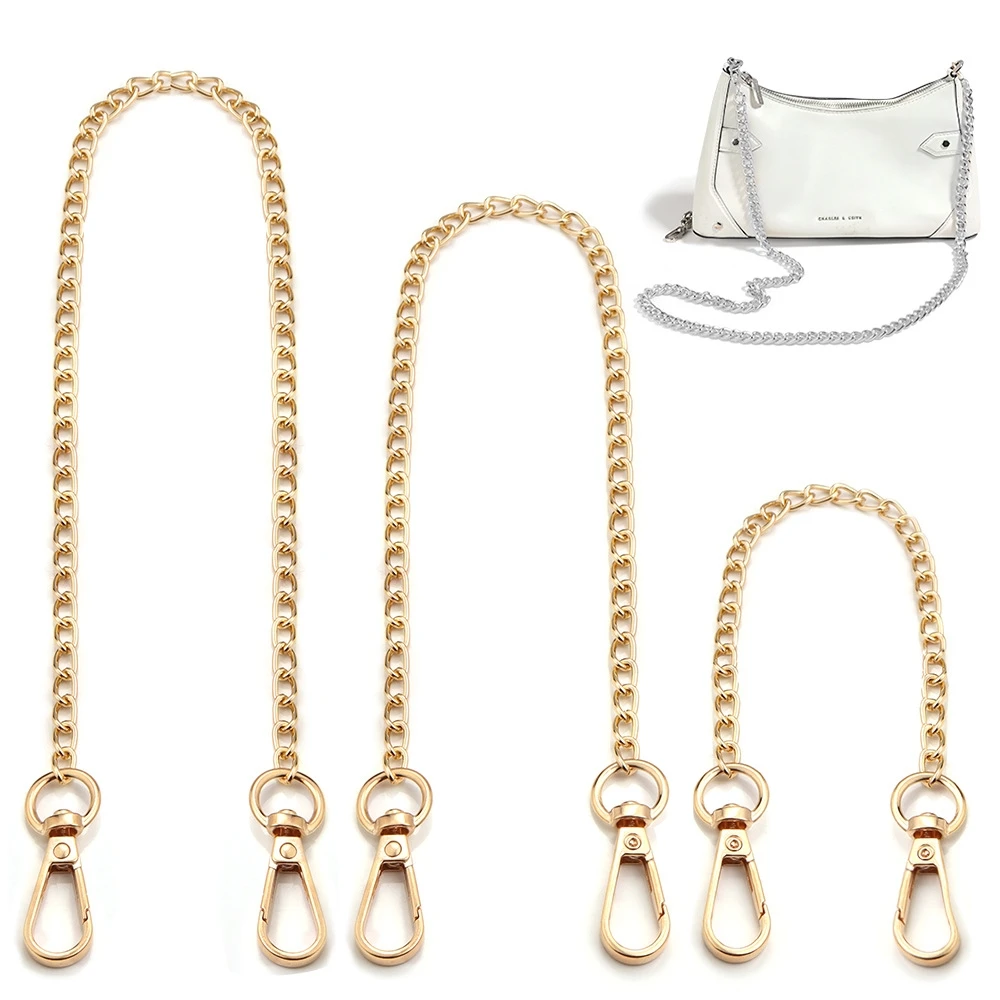 Corrente de substituição de alumínio para bolsas, 20/40/80/120cm, alça de ombro feminina para bolsas, substitui corrente transversal, acessórios para bolsas