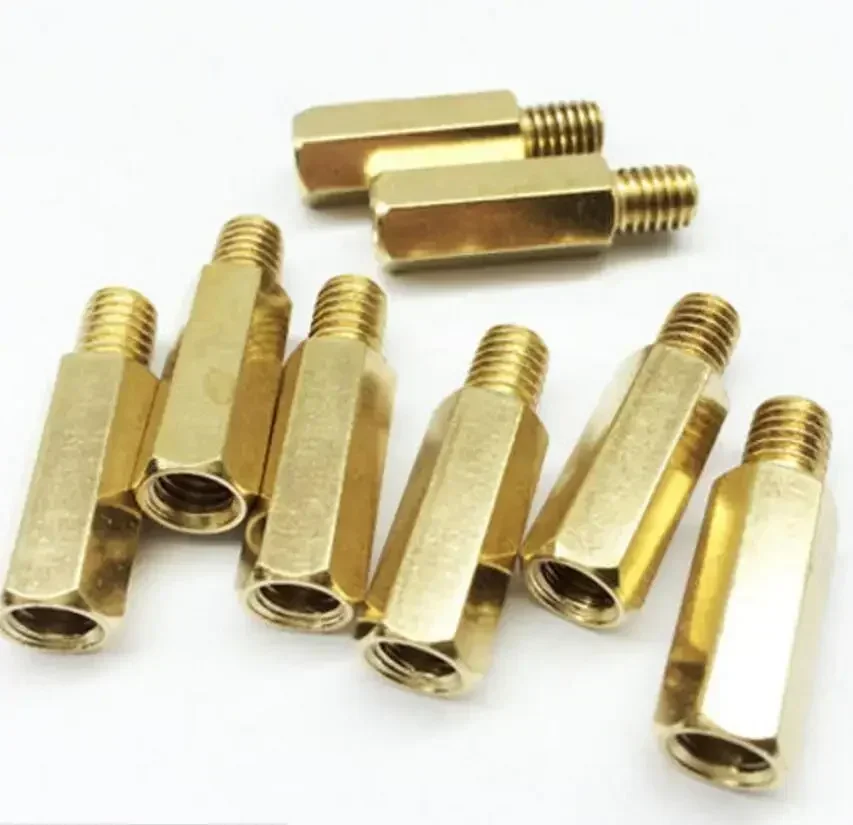 

SkoHRufX Single-head Hexagonal Pillars Brass Standoff Spacer copper pillar M5 male x M5 femal M5 x 15mm + 7mm 10Pcs