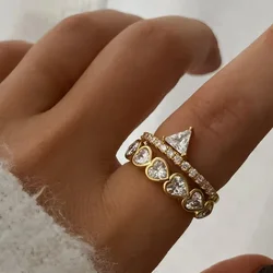 Minimalist Stacking Ring Eternity Bands for Women Trend Pave Cubic Zircon Gold Color Dainty Cz Finger Accessories Female Jewelry