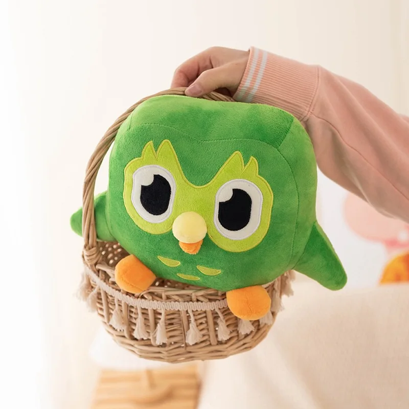 Kawaii Duolingo Green Owl Plush Toy Plushie of Duo The Owl Cartoon Anime Owl Doll Soft Stuffed Animal Children Birthday Gift