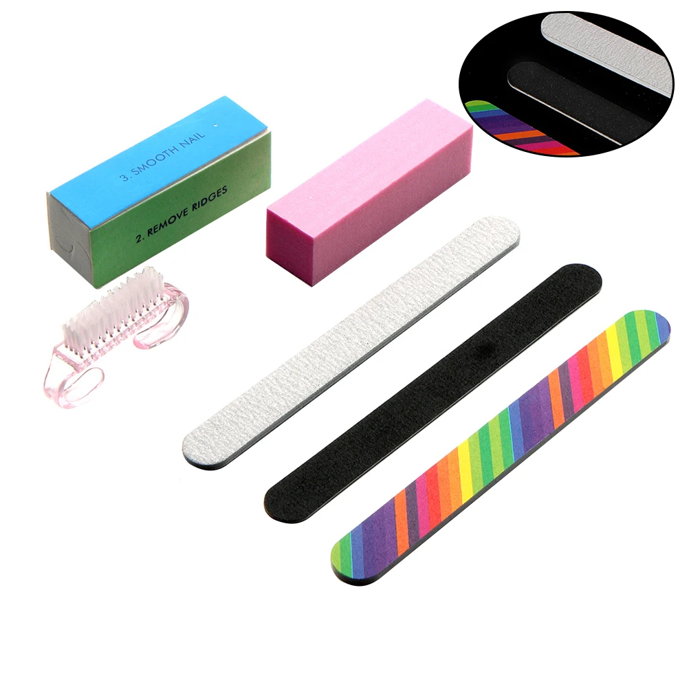 

6pcs Nail Files Sanding Kits Manicure Tools Set Buffer Blocks Boards For Natural False Nails Salon Home Use Nail Art Tool