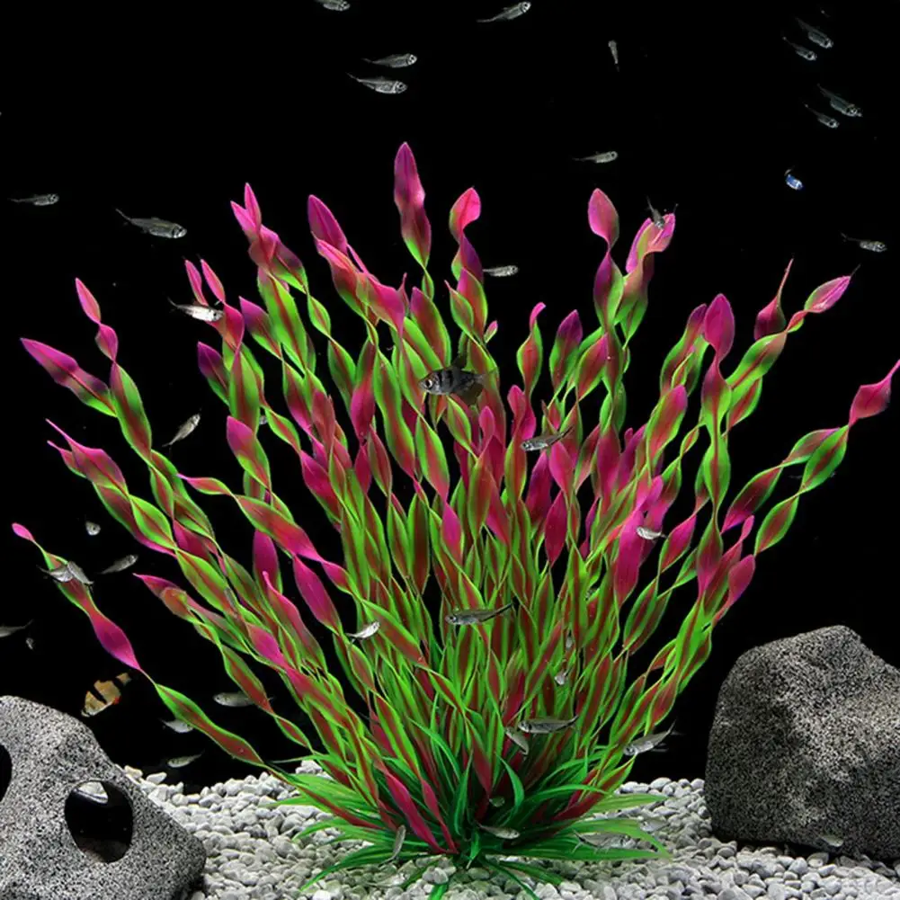 Premium Fake Plant 3 Colors Optional Safe Plastic Artificial Seaweed Fish Tank Decoration  Fish Tank Plant Non-deforming