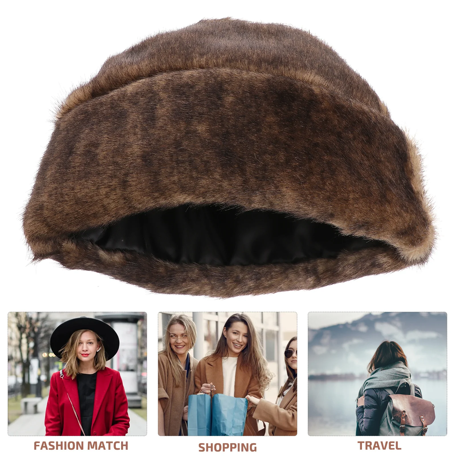 

One Size Fits Most Warm Autumn Winter Faux Soft Headwear Elderly Comfortable Thick Hat Keeps Ears Forehead Warm