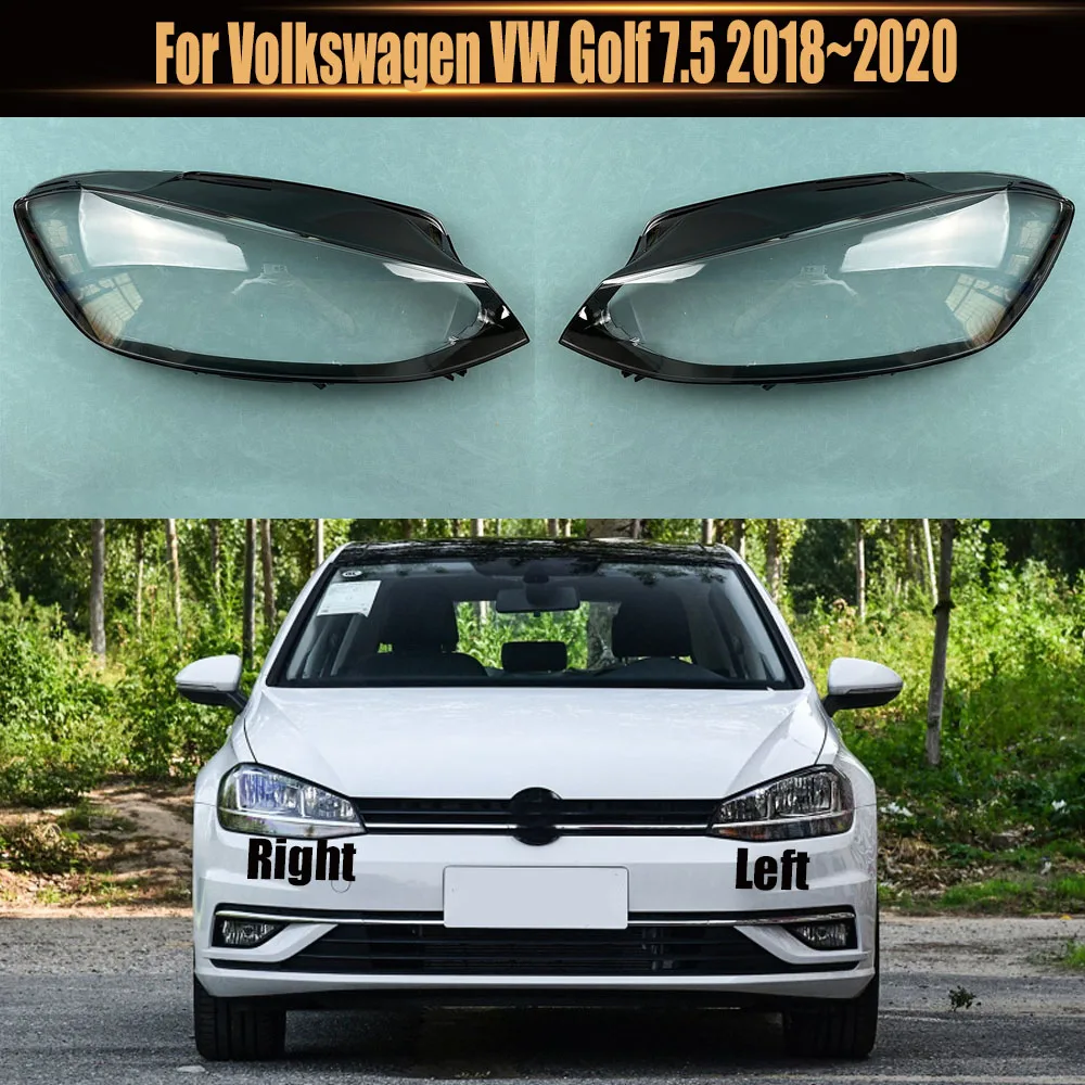 

For Volkswagen VW Golf 7.5 2018~2020 Headlight Cover Lamp Shade Transparent Lampshade Headlamp Shell Lens Plexiglass