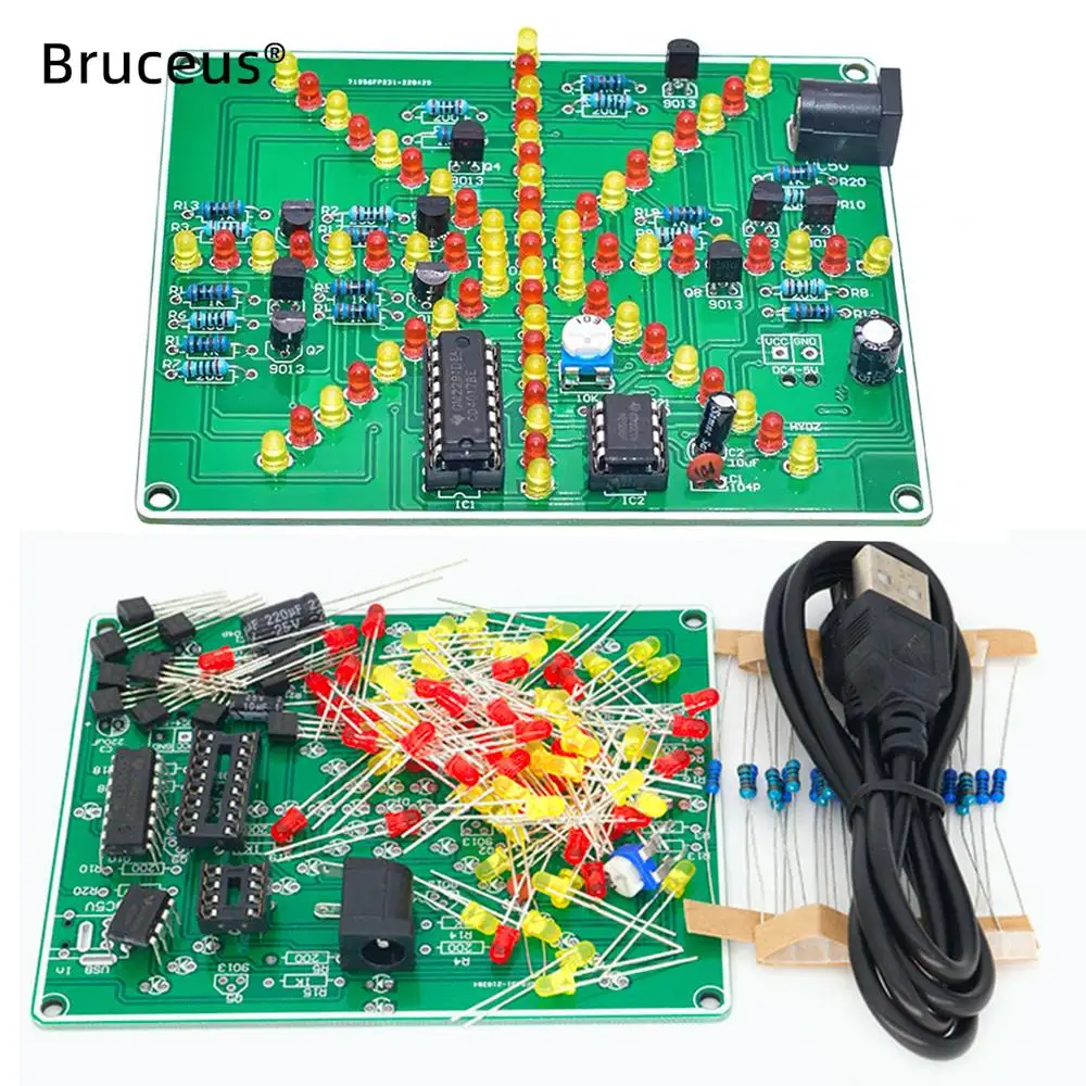 Fireworks red yellow Double Color Flashing Lights DIY Kit Strobe NE555 + CD4017 Electronic Practice Learning Kits Suite Parts