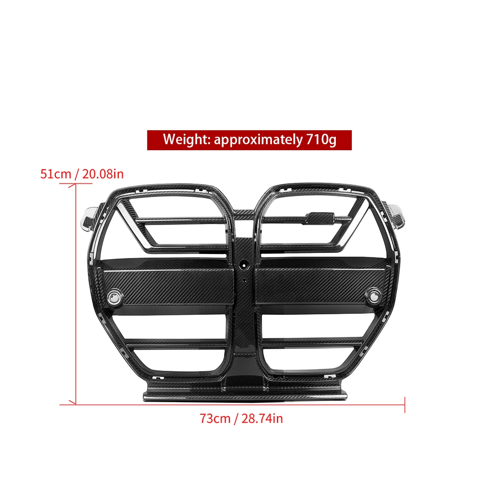 Dry Carbon Twill Vacuum Hot Press Blank Replacement Front Bumper Grille for  M3 G80 M4 G82