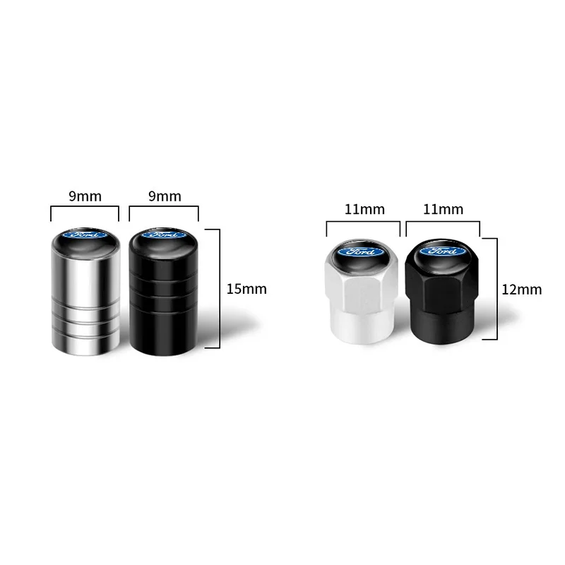 4Pcs Car Aluminium Alloy Wheel Tire Valve Cover Caps For Ford Escape Kuga Mondeo Ecosport Fiesta Focus 2 3 Tyre Plug Accessories