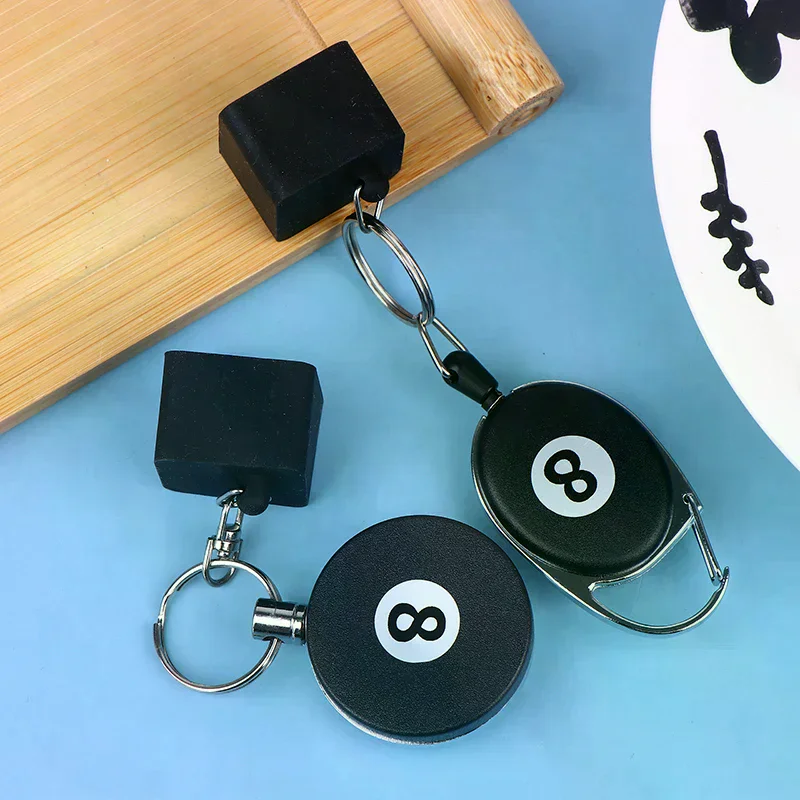 1 قطعة البلياردو الأسود تصغير الطباشير حامل السنوكر تجمع جديلة الطباشير حامل المفاتيح قابل للسحب حبل الطباشير حامل ث تصاعد كليب #2