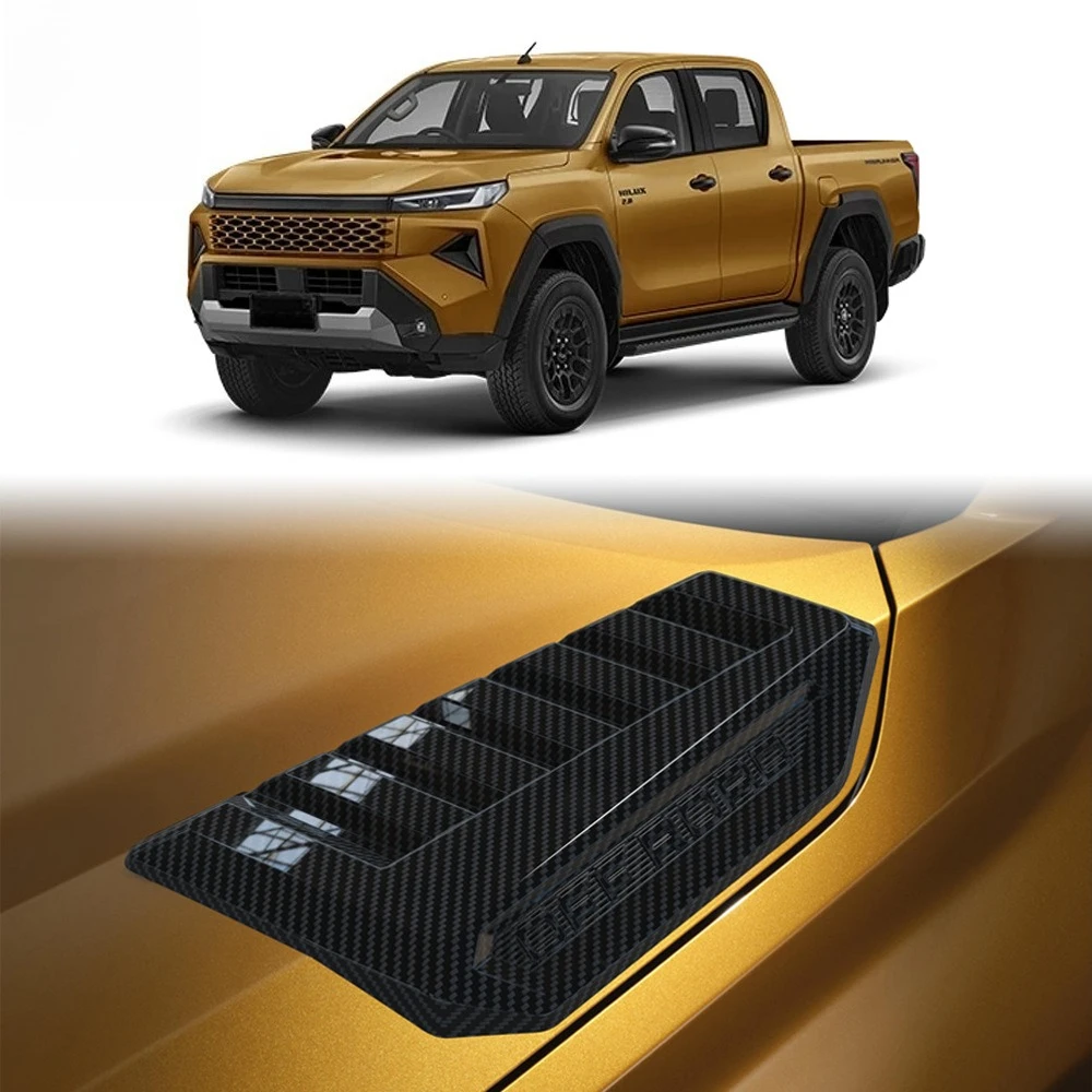 For Hilux Travo 2025+ Bonnect Scoop Cover Trims Small Bonnet Scoop Stickers Decorative Intake Hood Scoop Turbo Bonnet Vent Cover