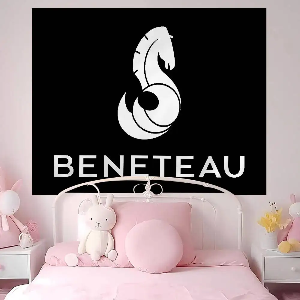 B-BENETEAU Logo Colorful Tapestry Wall Hanging Cheap Hippie Wall Hanging Bohemian Wall Tapestries Mandala Wall Hanging Sheets