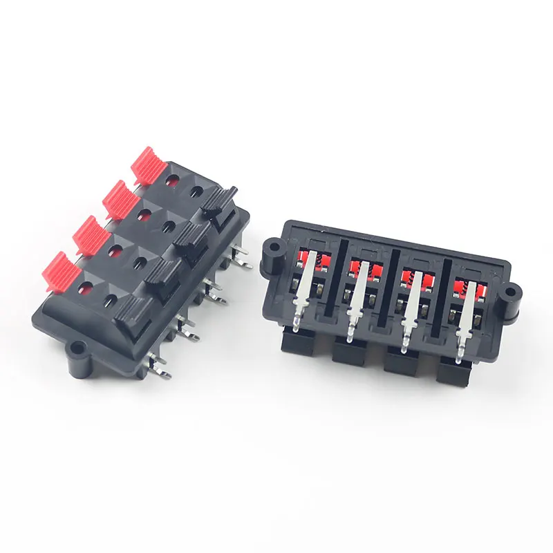 Conector de audio externo WP de 8 pines tipo banana para amplificador de altavoz, con clip de cable, terminal de resorte LED WP8 de 8 polos y interruptor