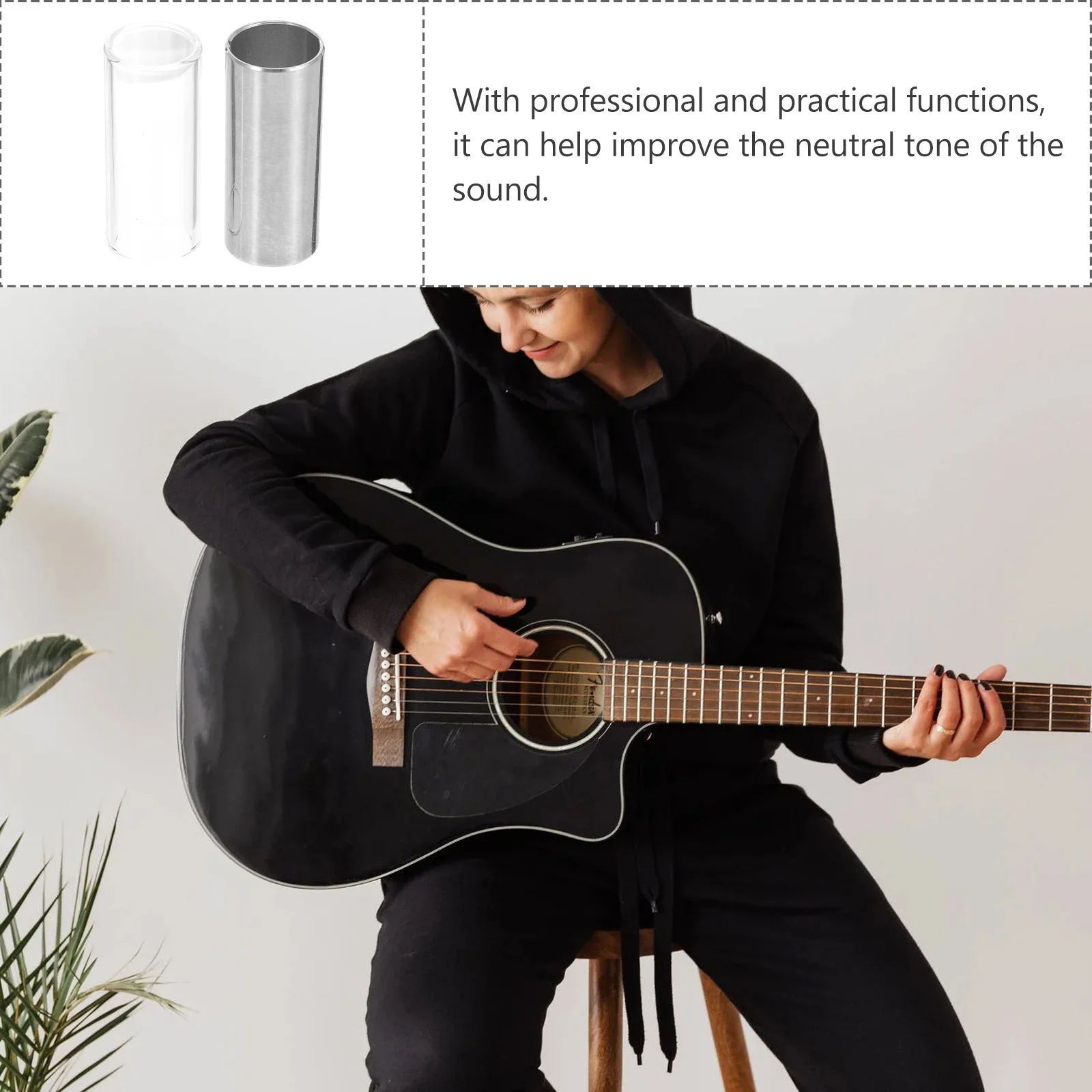 

2Pcs Guitar Slide Bar High Quality Firm Construction Long Sustain Tone Excellent Craftsmanship Wide Application Guitar Accessory