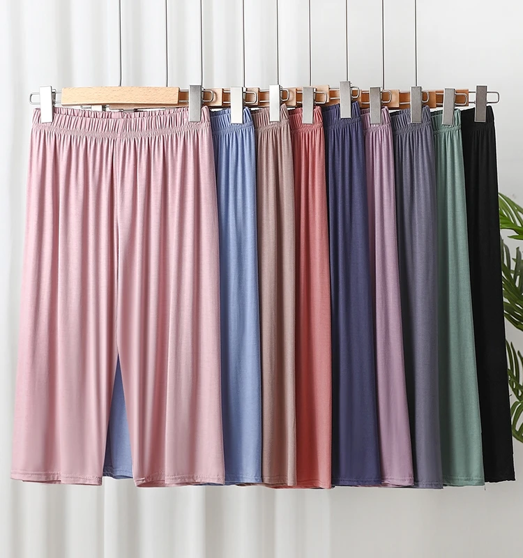 

Women's Summer Comfortable ort Pants Breathable Lightweight Seven-Foot Home Leisure Pants High Waist Elastic Waisand