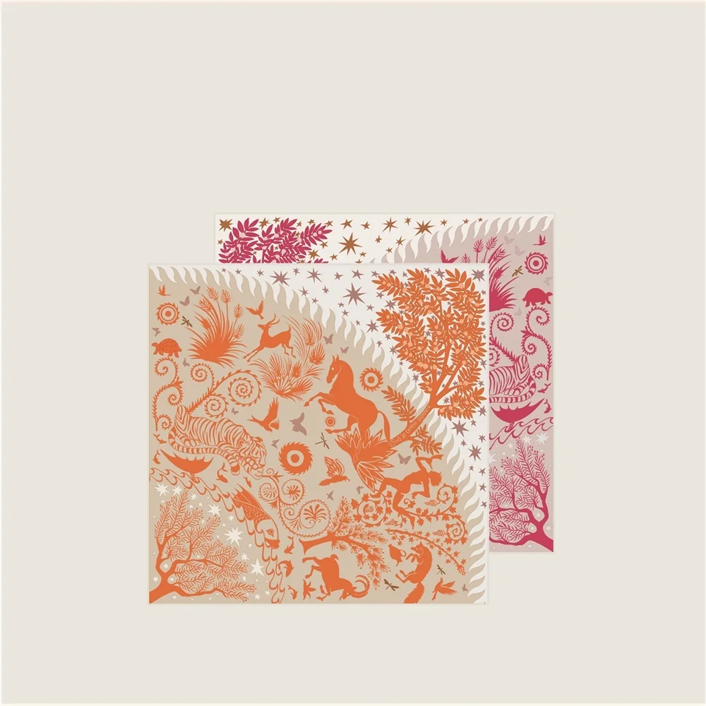 New Luxury Hand Rolled Twill Silk Scarf Women Double Side Printed Square Scarves Wraps Echarpes Foulards Femme Hijabs 53CM