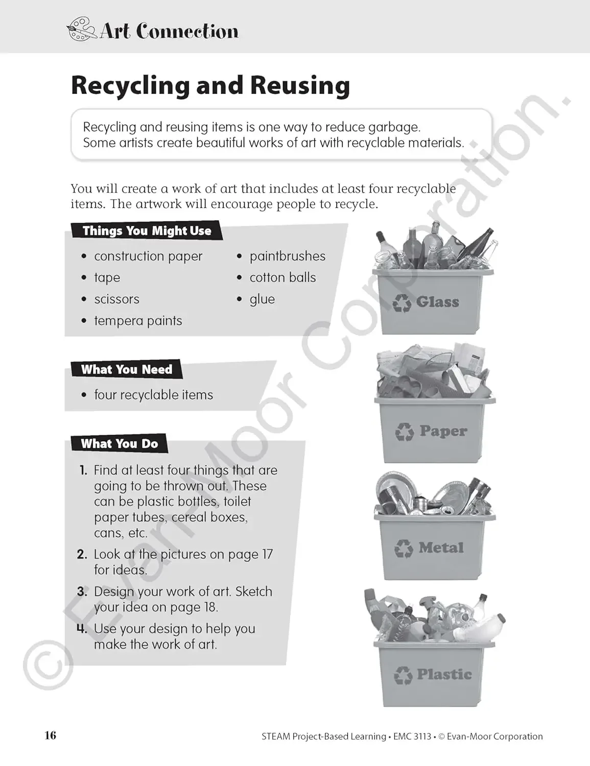 التعلم المبني للمشروع Evan-Moor STEAM، الصف 3، الذين تتراوح أعمارهم بين 7 8 9 10، الكتاب الإنجليزي 9781645141891