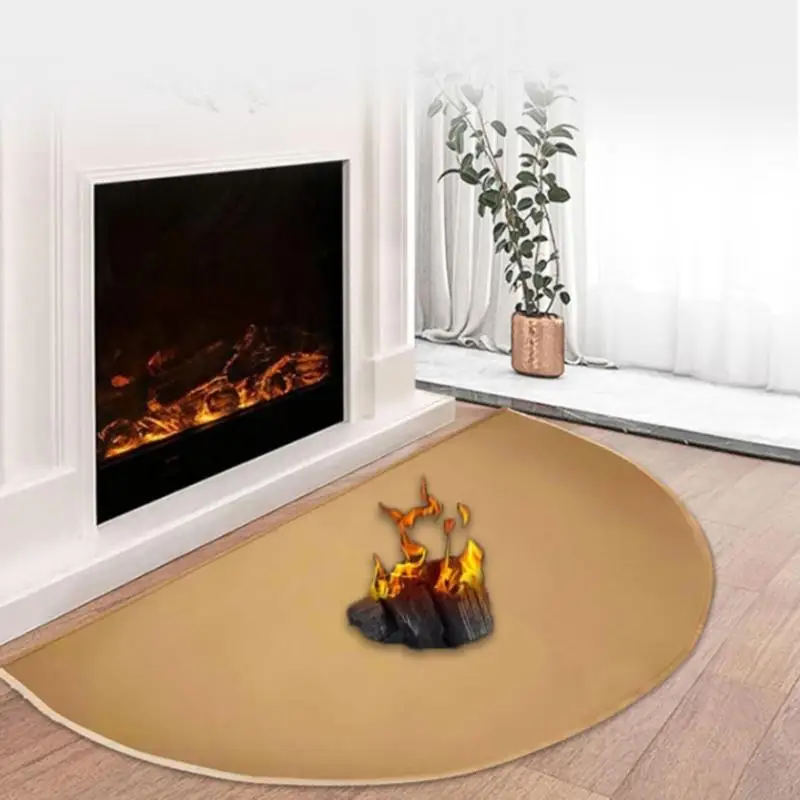 سجاد مقاوم للحريق لحماية درجة الحرارة من الألياف الزجاجية سيليكون حصيرة لموقد الخشب والشوايات حفرة النار F19E #1