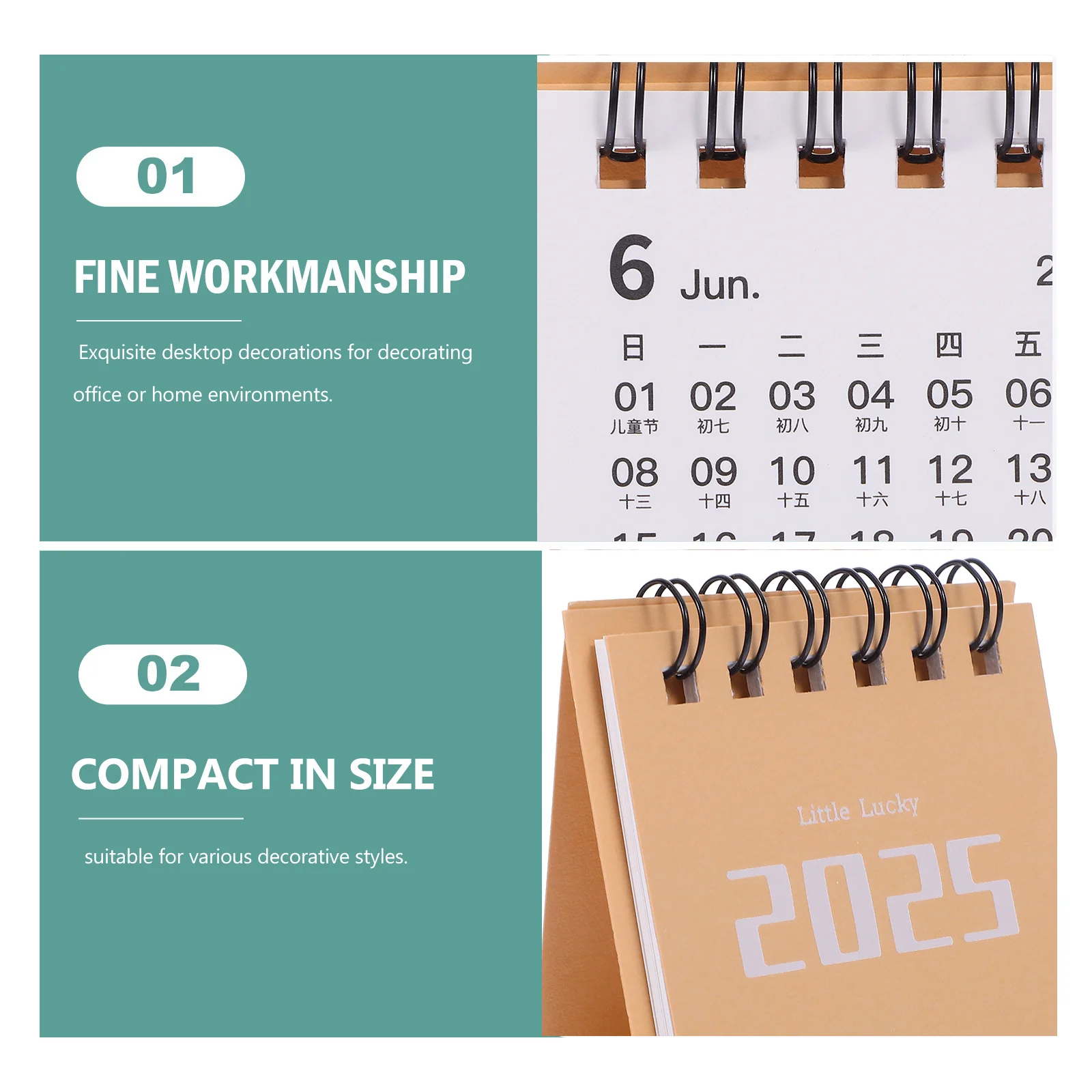 Mini Standing Desk Calendar 2025 Modern Office Organizer Functional Daily Planner for Workspace Decor Aesthetic Small Calendar